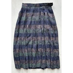 Geiger Austria Vintage Stripe Fall Midi Skirt Pleated Women's Size 40 *Flaws*